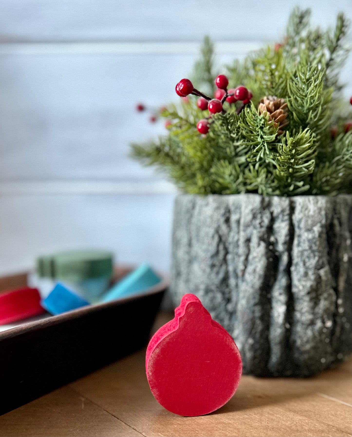 small round wood ornament