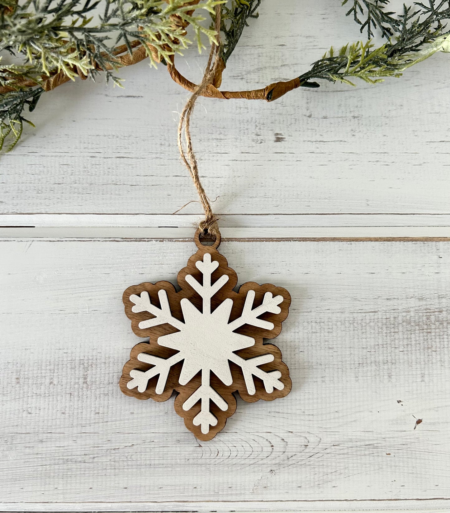 wood snowflake ornament