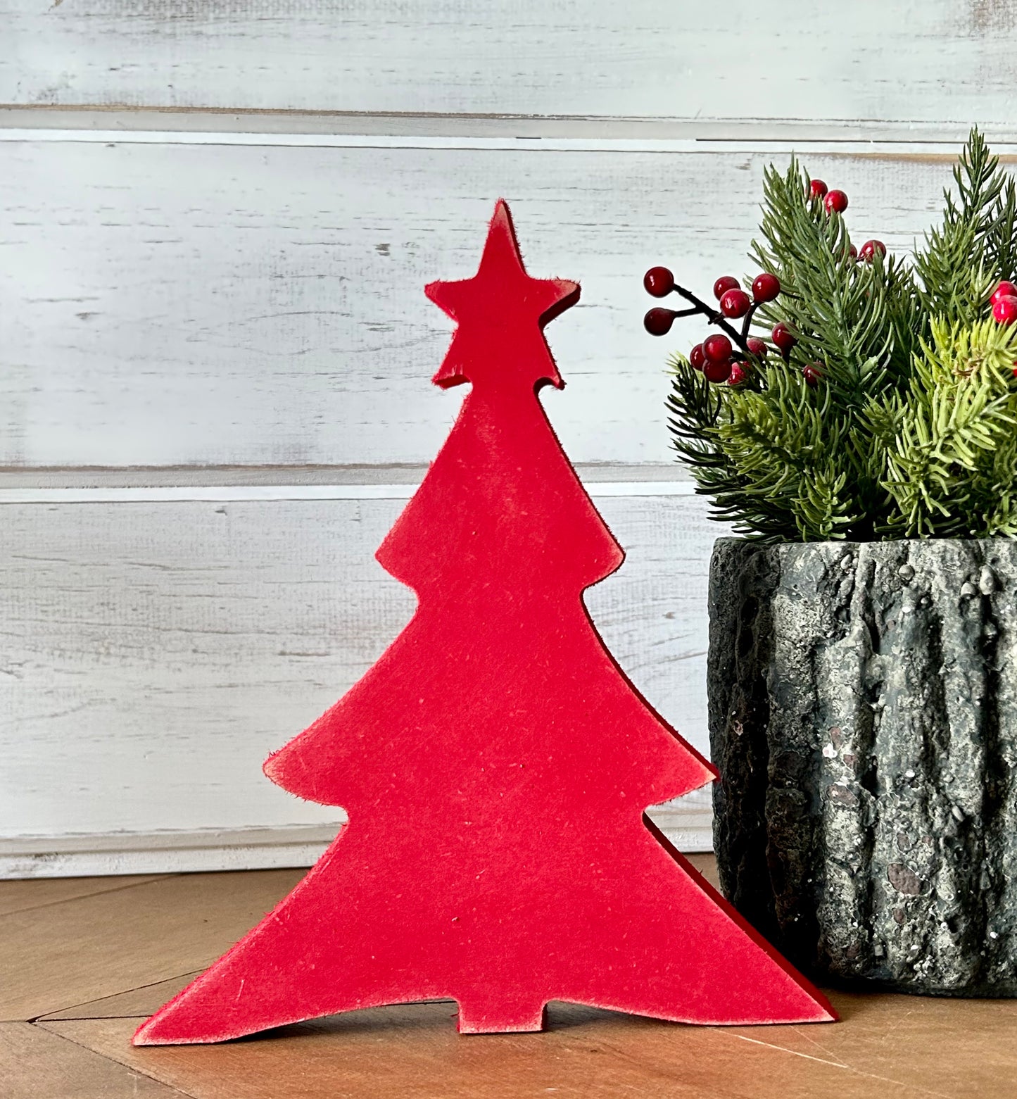 Primitive Wood Christmas Tree Sitters - Star Topper Style