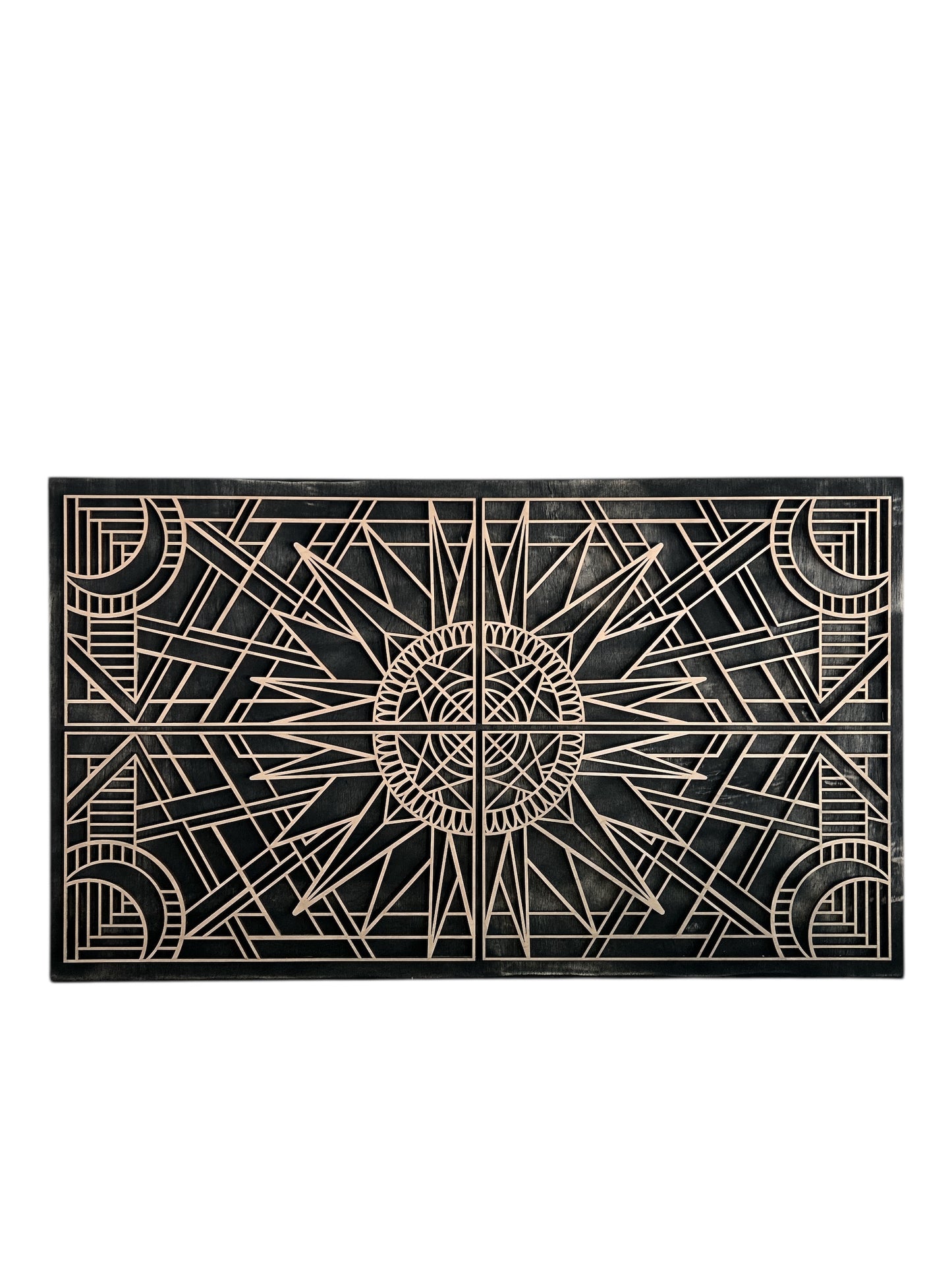 Sunburst & Moon Boho Layered Wood Sign