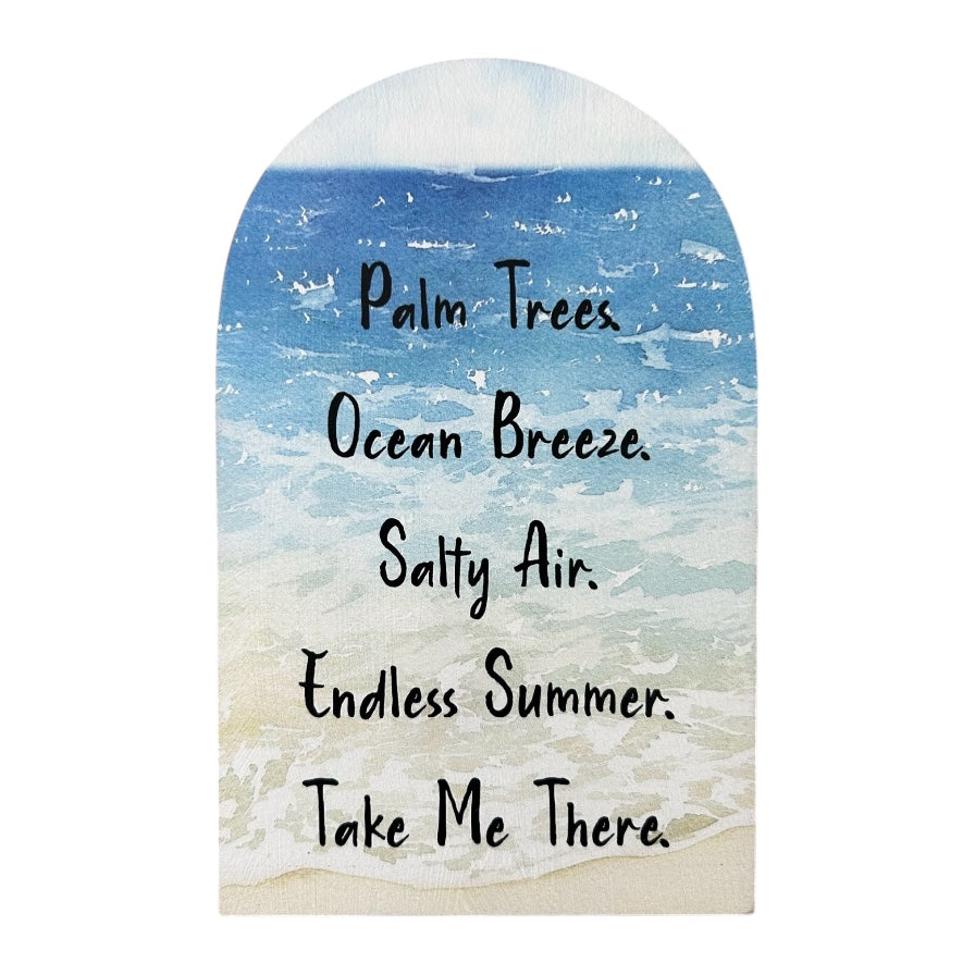 Beach Scene - Printed Wood Arch - Everyday Coastal Décor