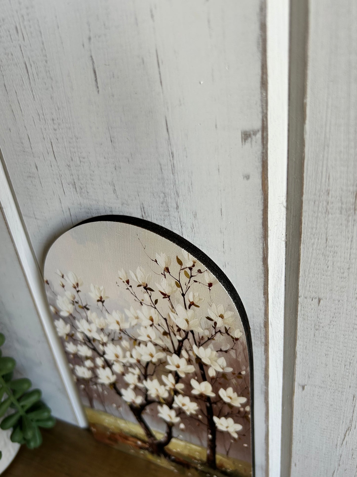 Magnolia Trees - Printed Wood Arch - Floral Decor