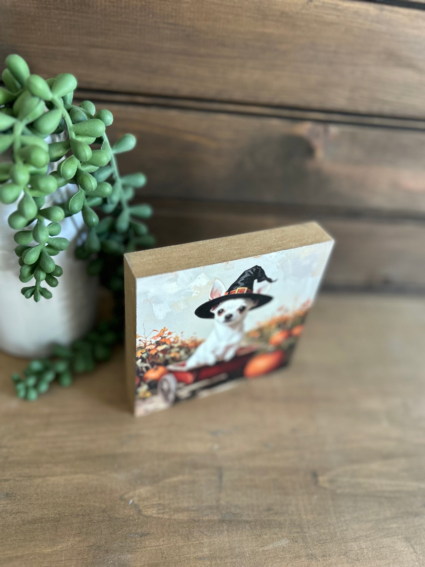 Halloween Chihuahua Wood Sign - Fall Pet Home Decor
