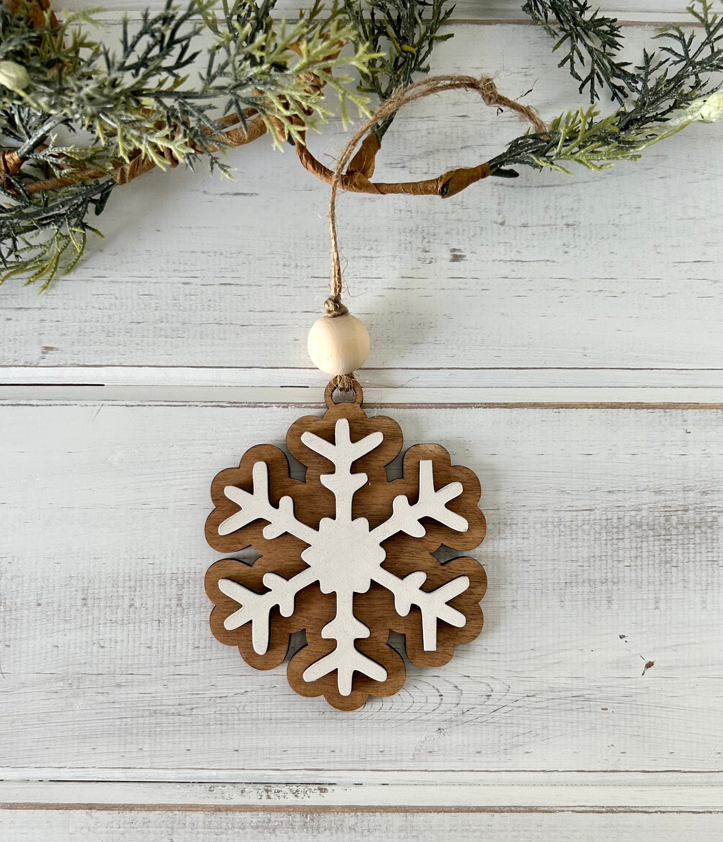 wood snowflake ornament