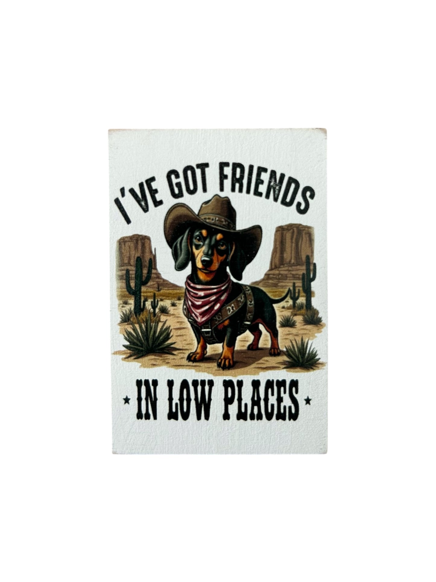 Friends in Low Places - Funny Home Pet Decor Wood Magnet