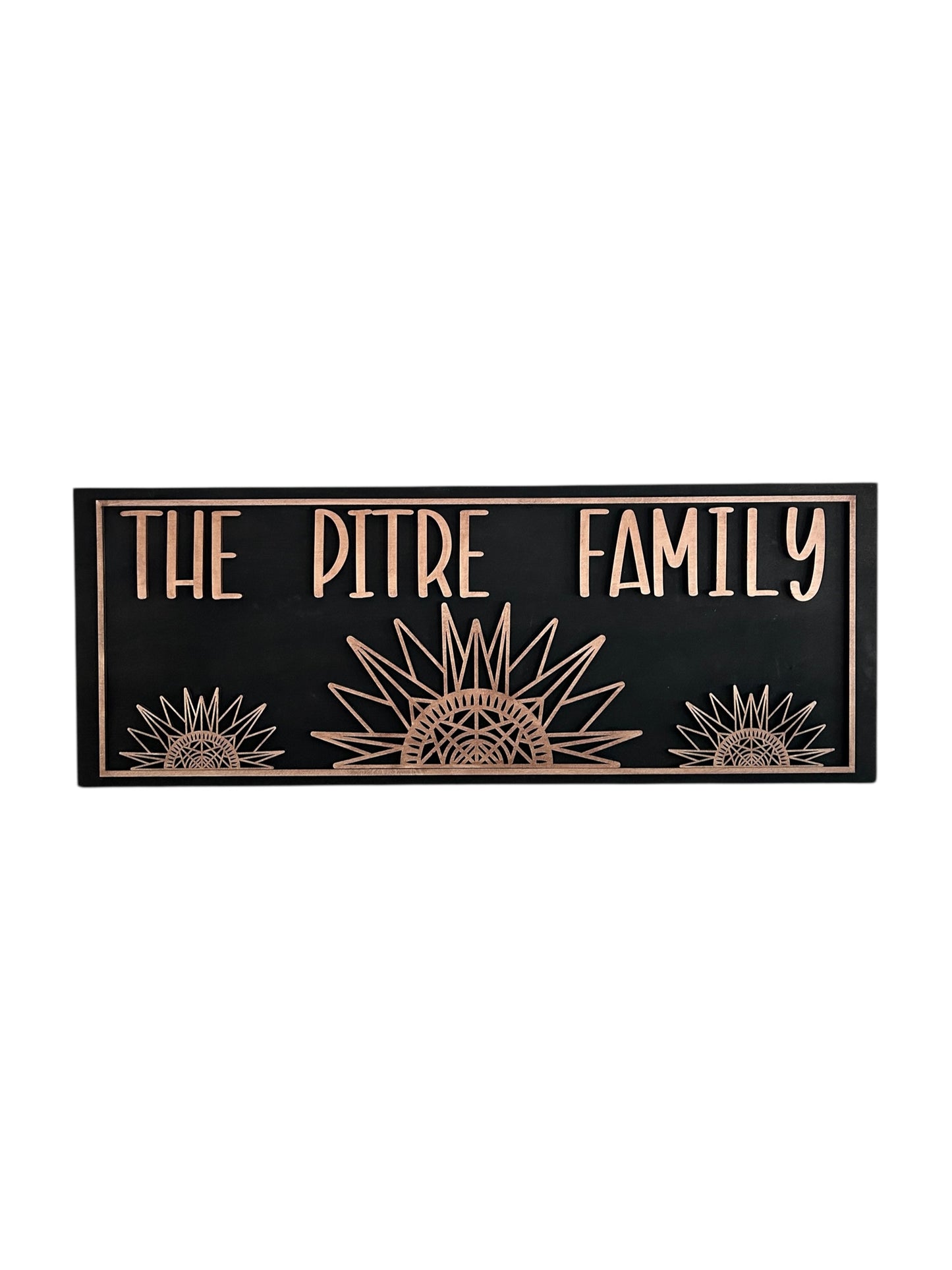 Customized Family Name Wood Sign - Sunbursts
