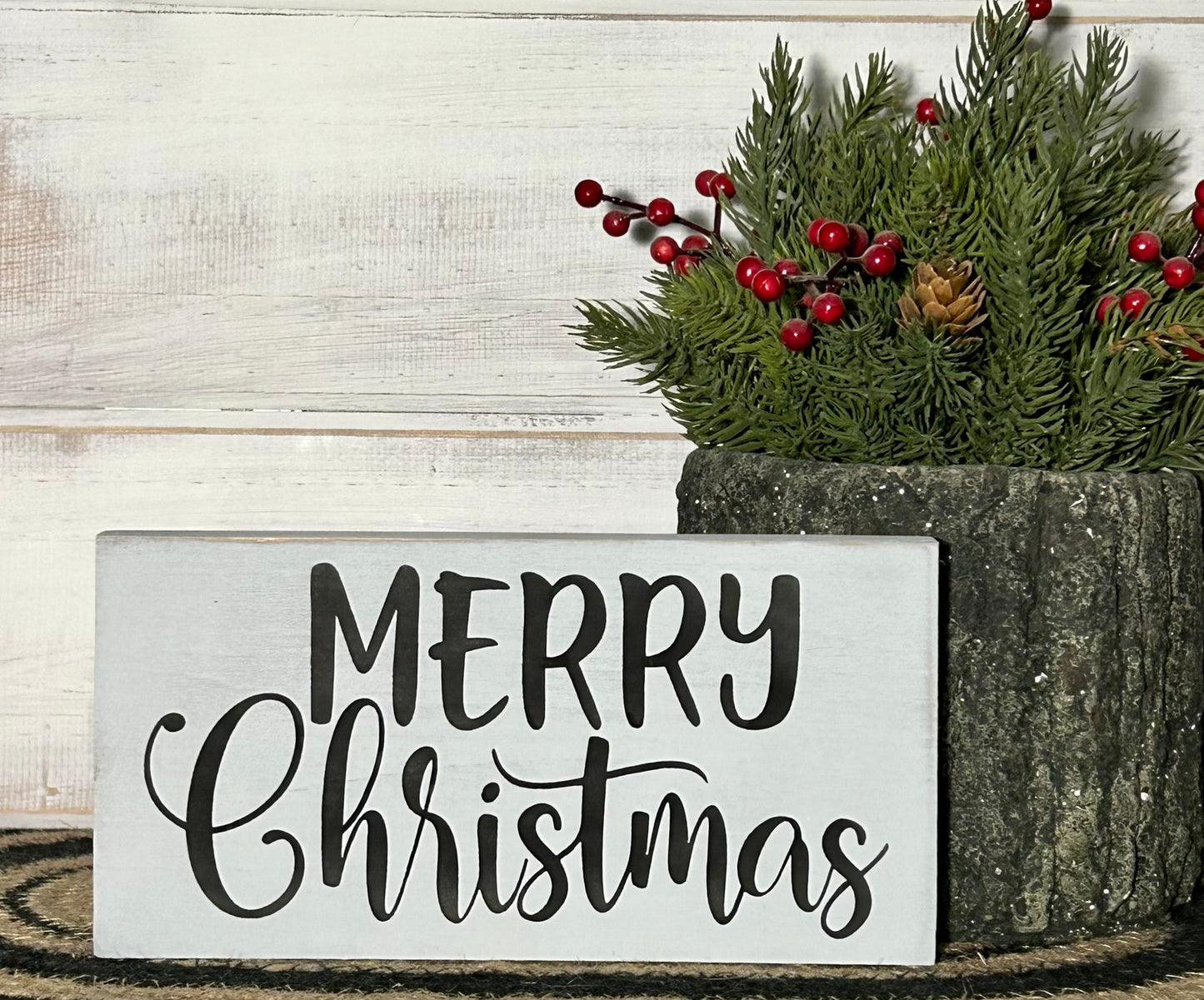 Merry Christmas - Holiday Wood Shelf Sitter