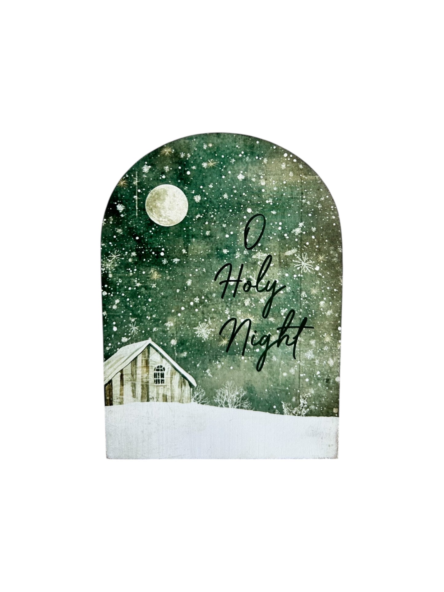 O Holy Night Holiday Wood Arch-Christmas 2025 Decor Sitter
