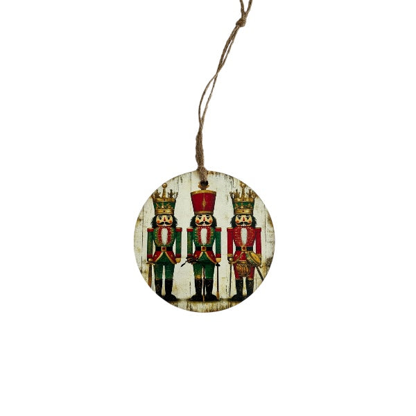 Nutcrackers -Vintage Style Wood Ornament