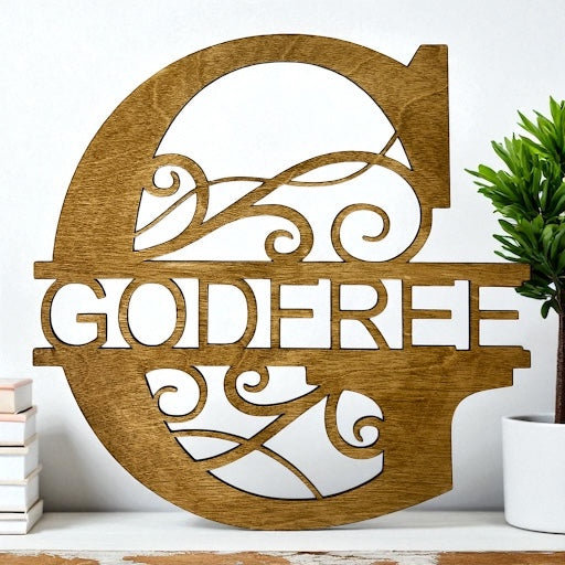 Custom Monogram Name Wood Sign