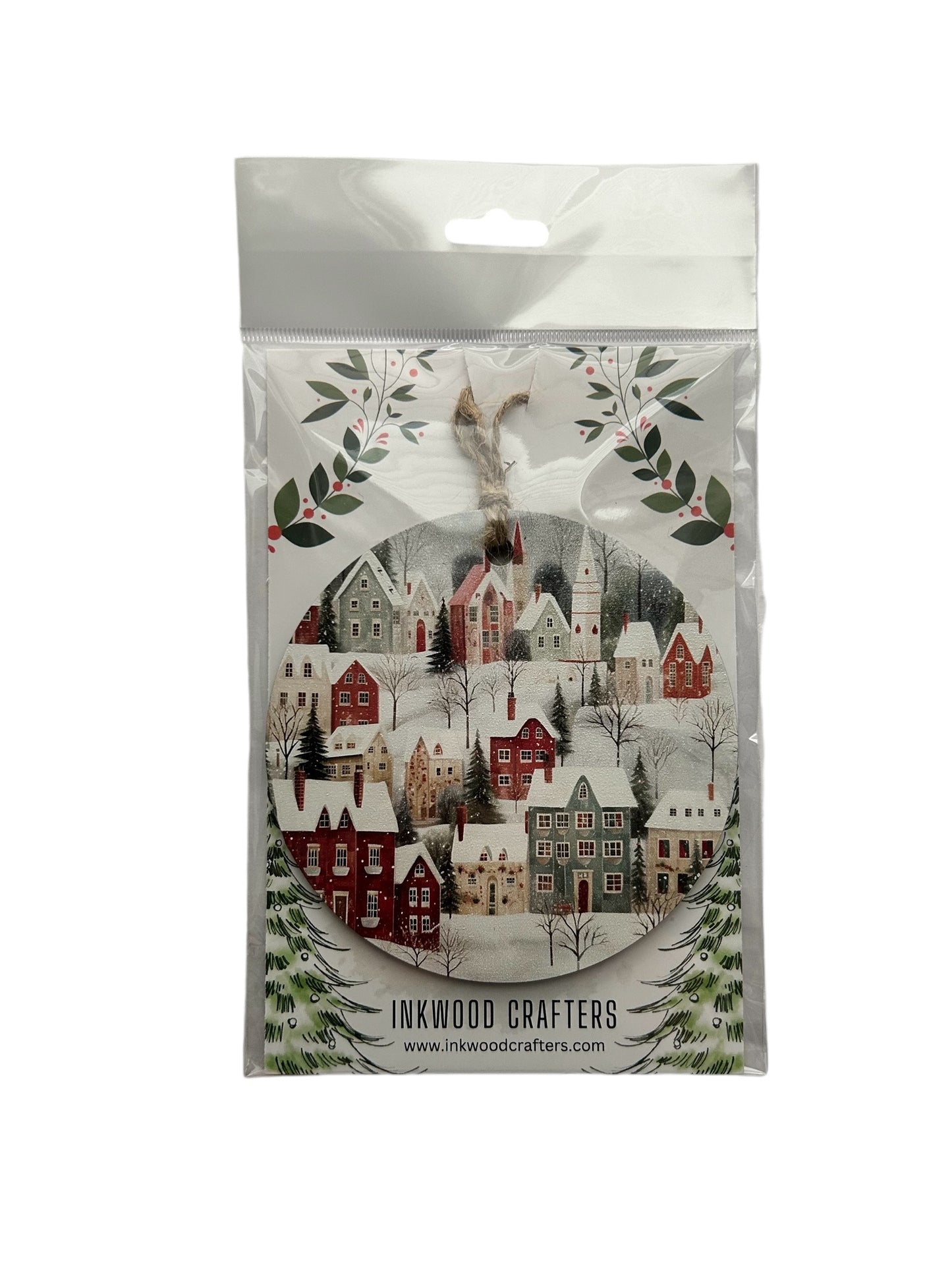 Nordic Village - Wood Christmas Ornament