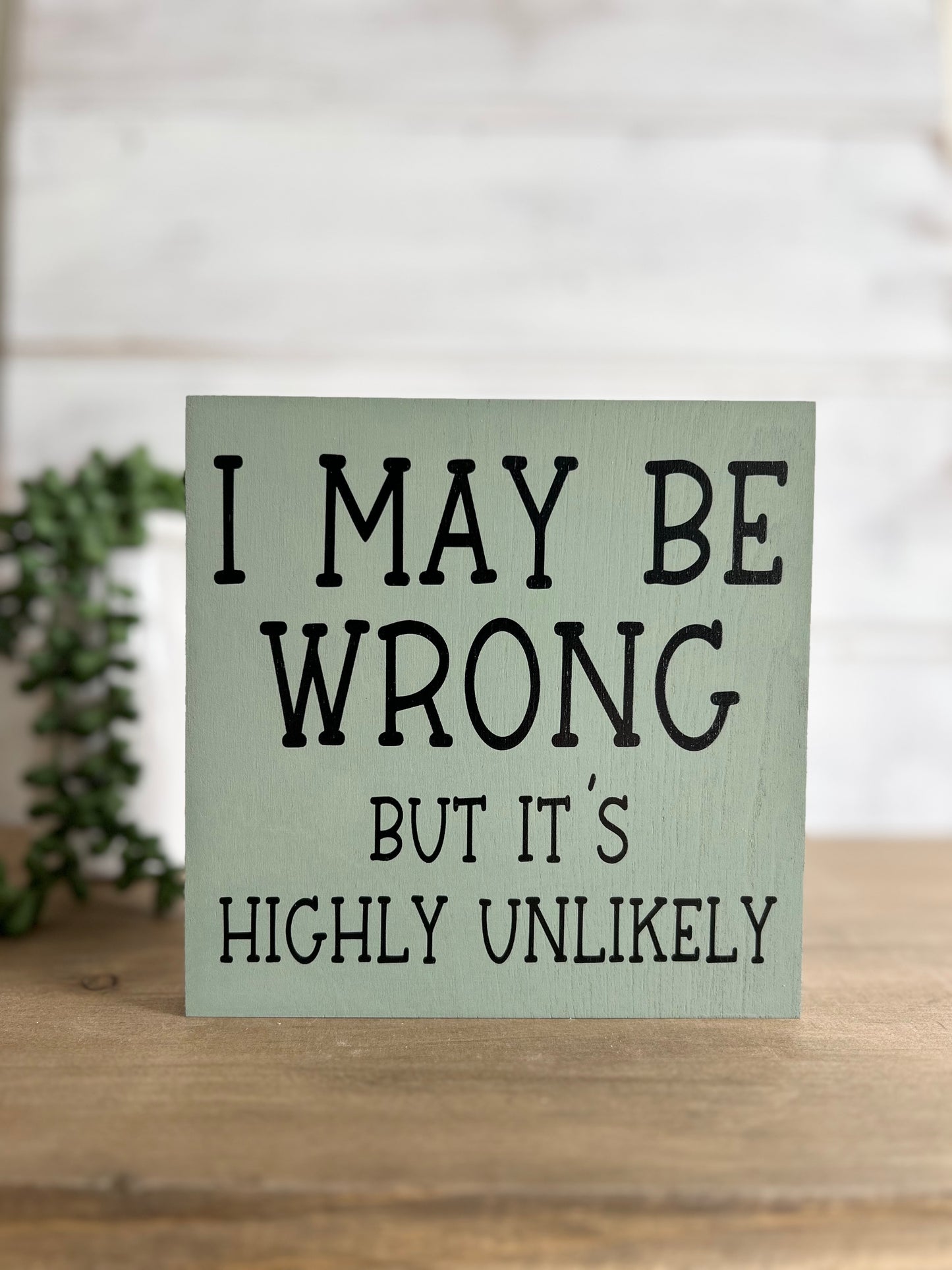 I May Be Wrong - Funny Rustic Shelf Sitter