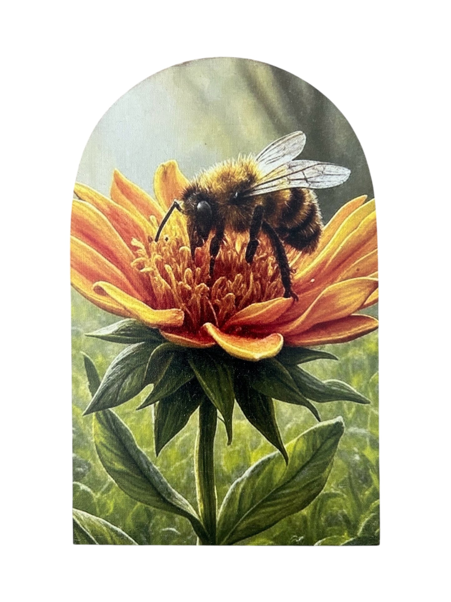 Bee on Flower - Printed Wood Arch - Everyday Home Decor