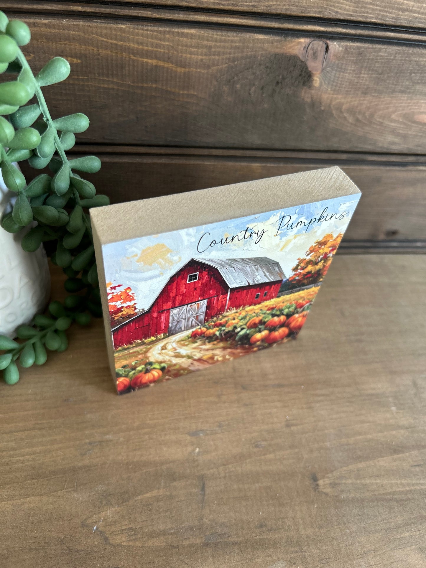 Country Pumpkins - Fall Decor Rustic Wood Sign