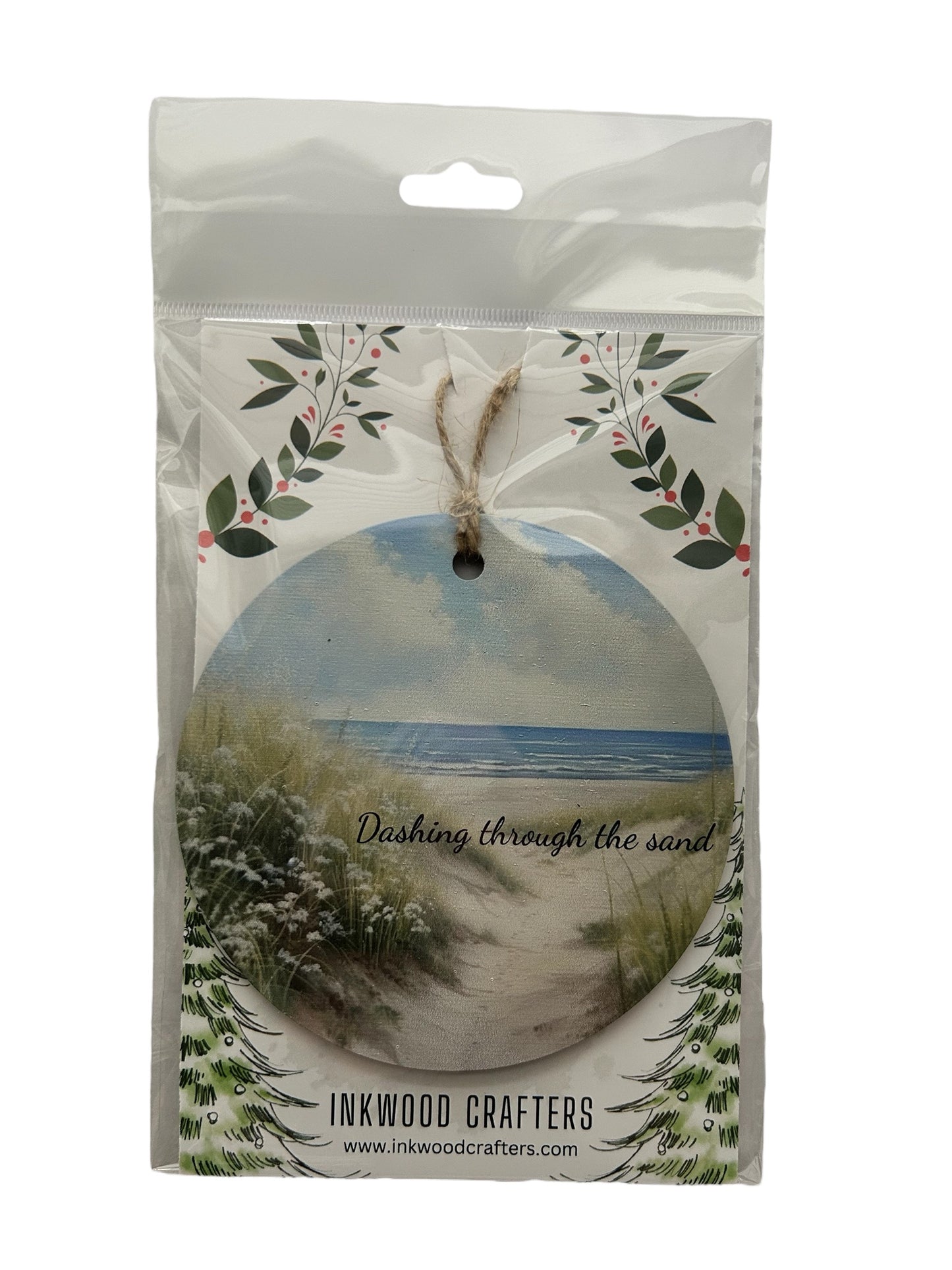 Dashing Through the Sand - Beach Christmas Ornament