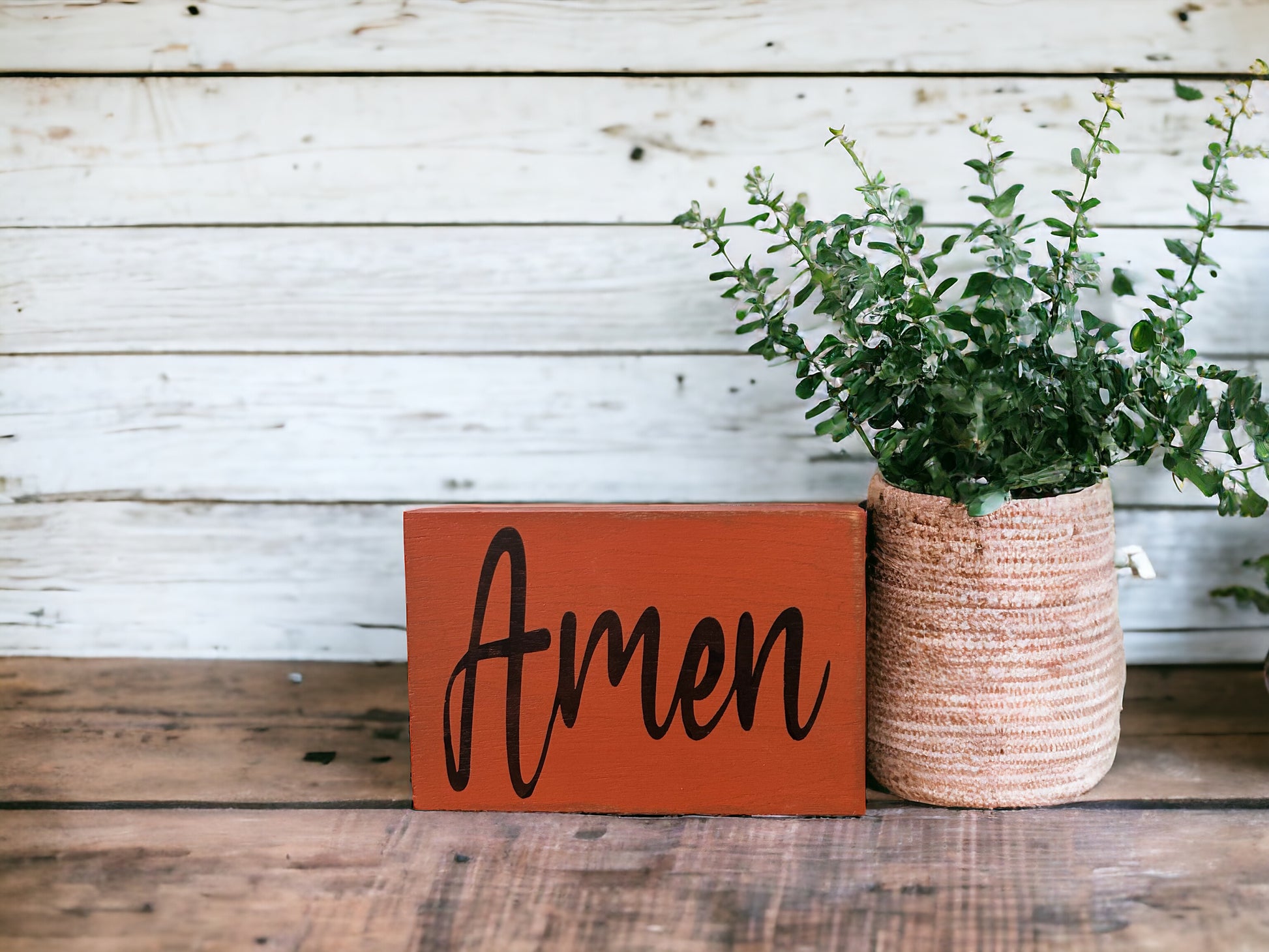 "Amen" wood sign