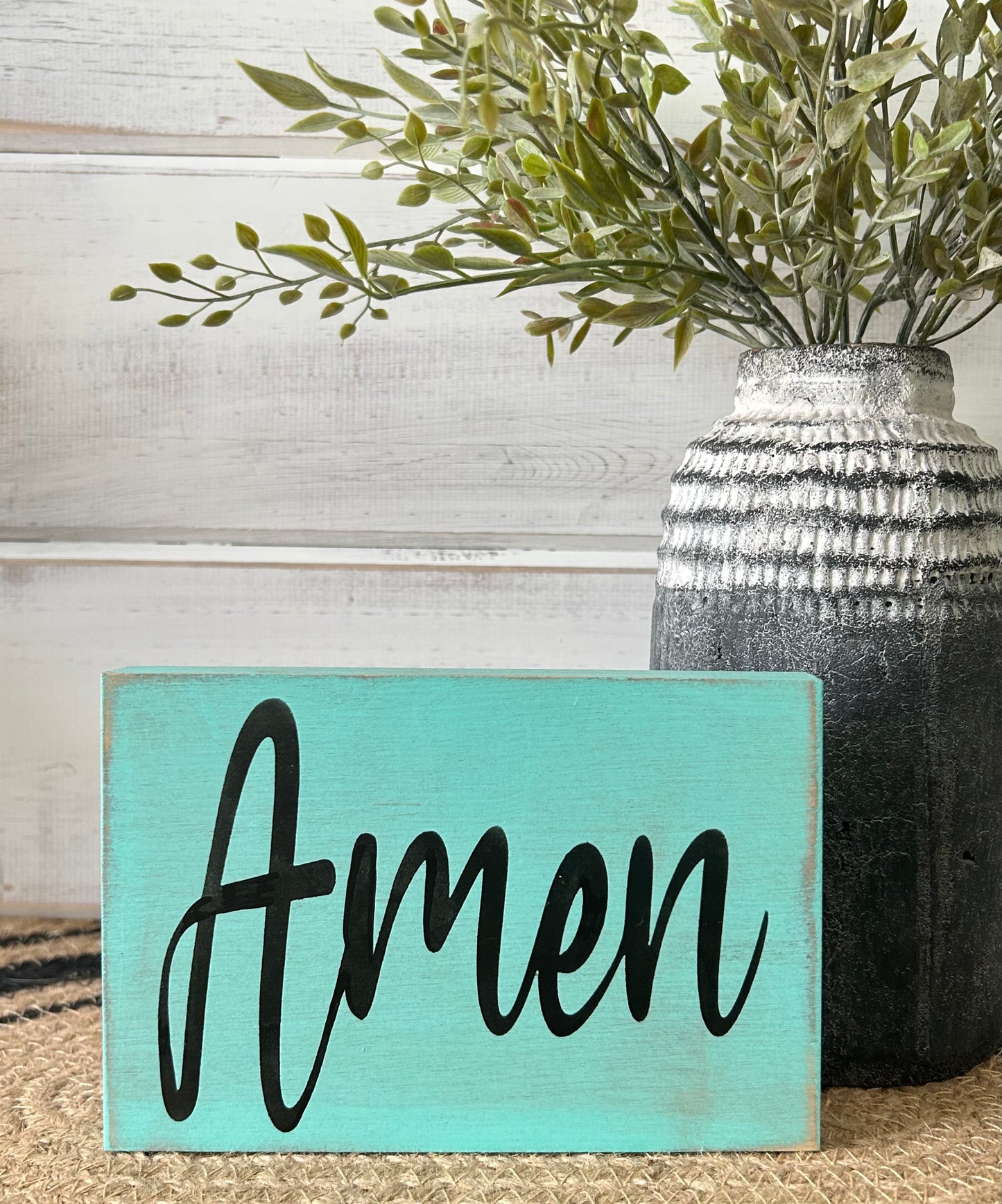 Amen - Rustic Wood Christmas Shelf Sitter