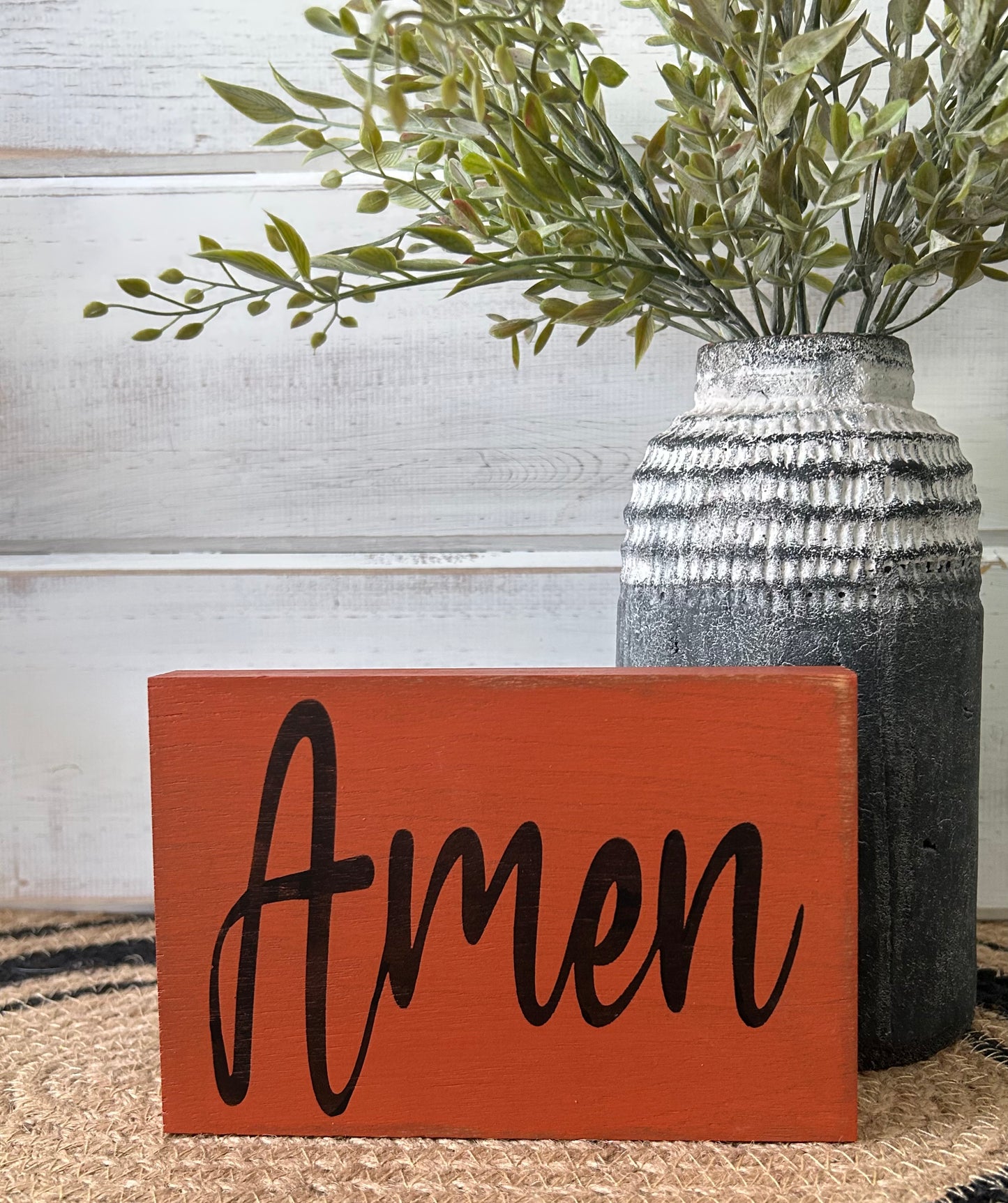 Amen - Rustic Wood Christmas Shelf Sitter