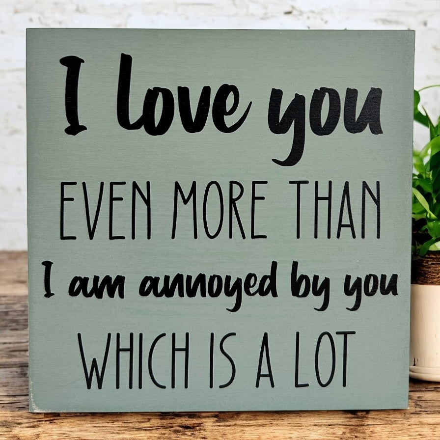 I Love You More - Funny Rustic Wood Sign