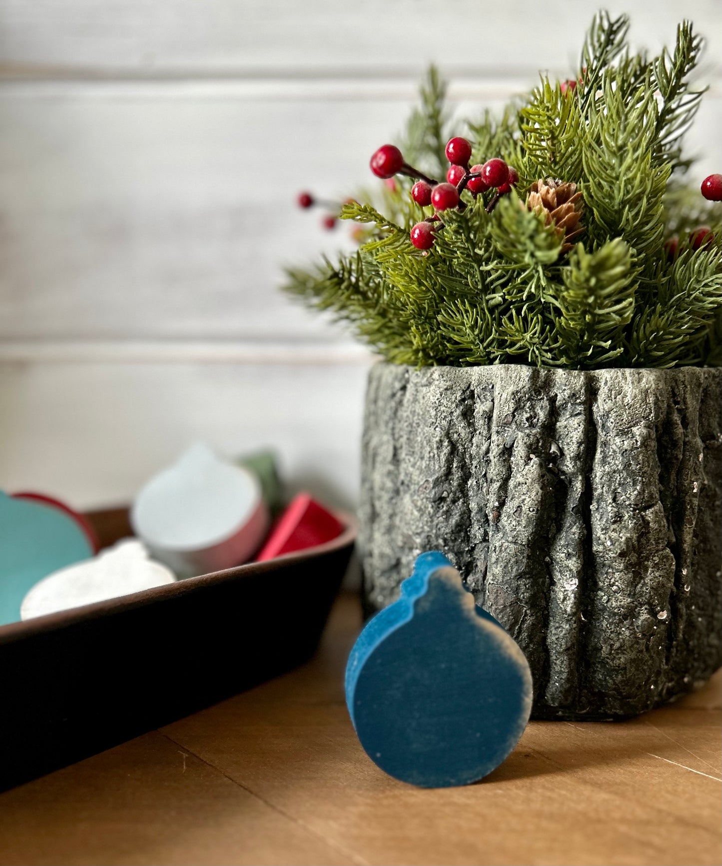 small round wood ornament