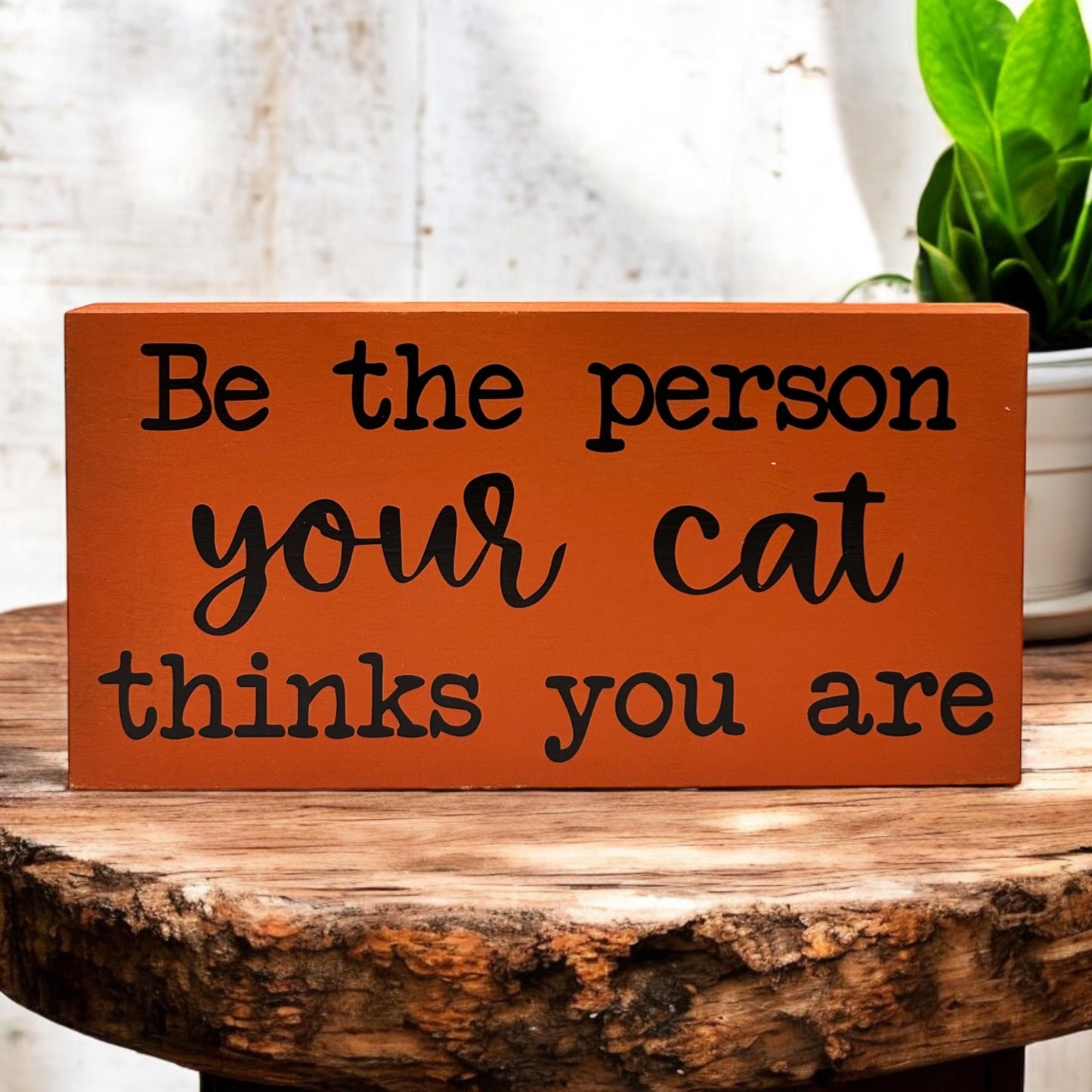 Be the Person Your Cat Thinks You Are - Rustic Shelf Sitter