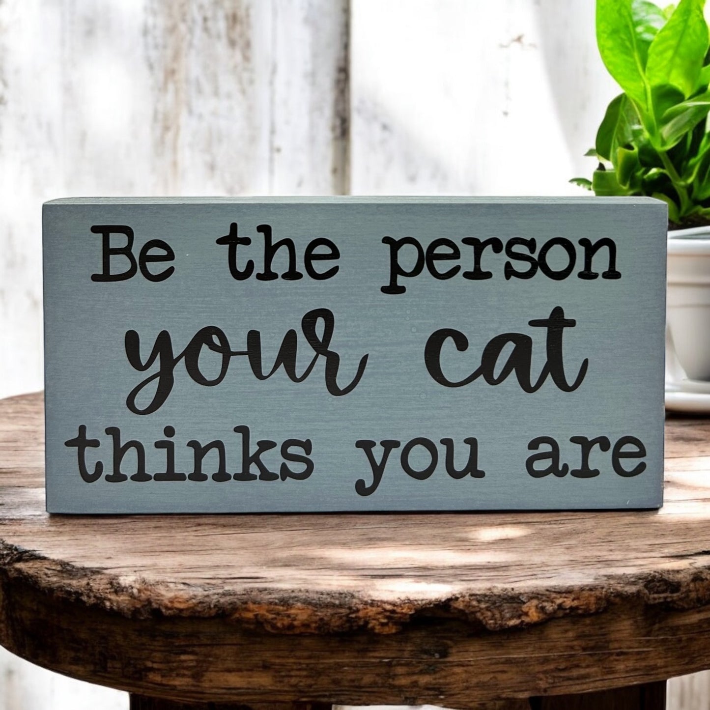 Be the Person Your Cat Thinks You Are - Rustic Shelf Sitter