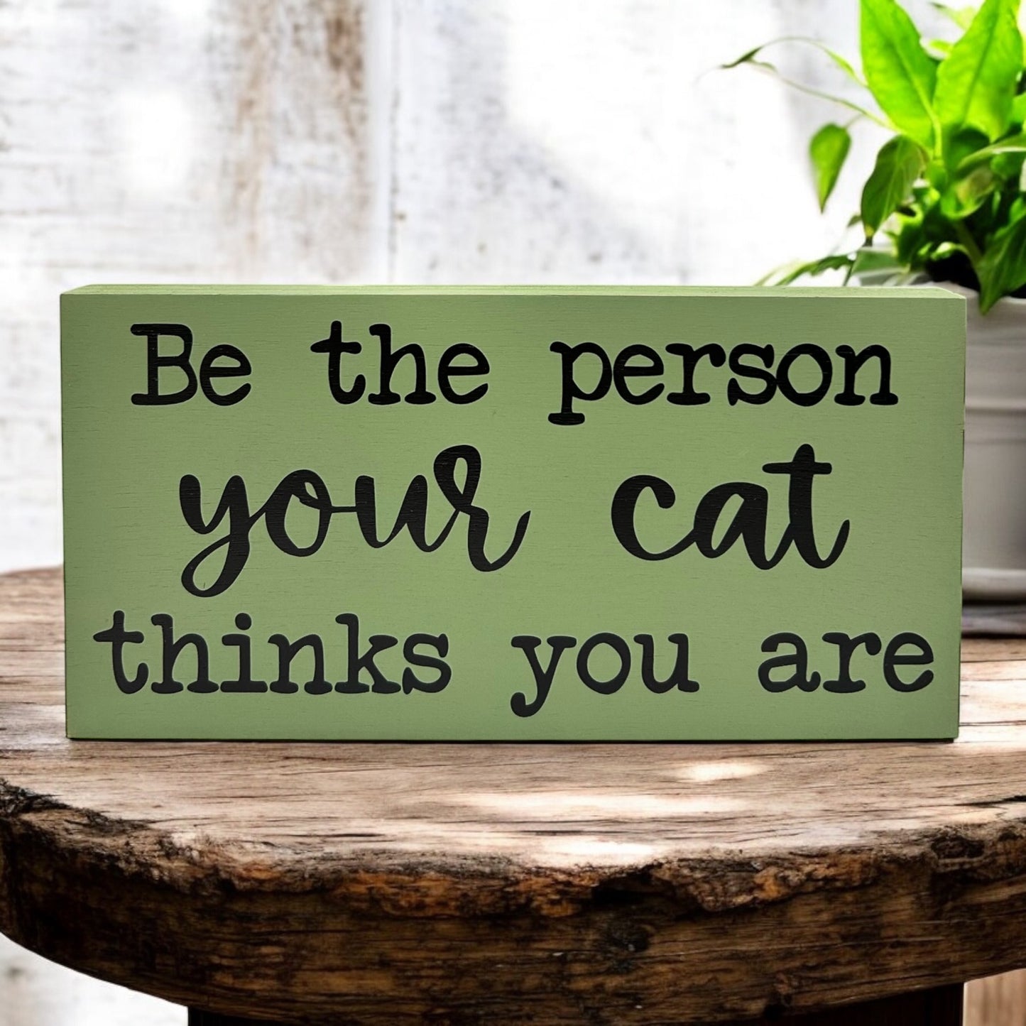 Be the Person Your Cat Thinks You Are - Rustic Shelf Sitter