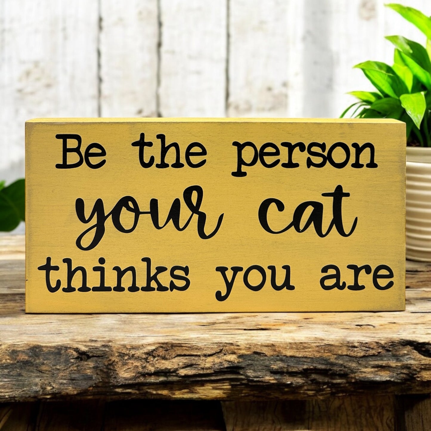 Be the Person Your Cat Thinks You Are - Rustic Shelf Sitter