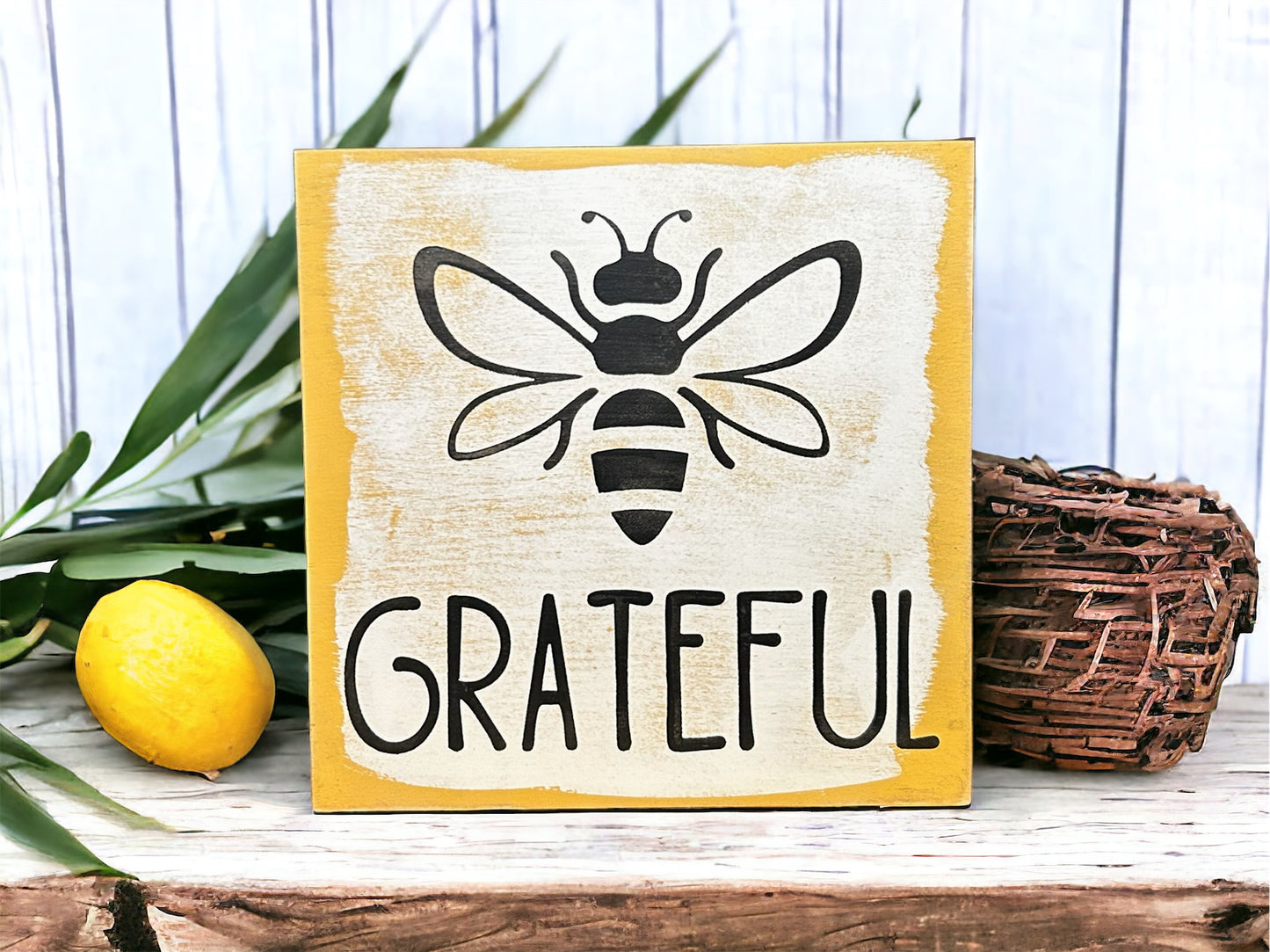 Bee - Rustic Wood Shelf Sitters