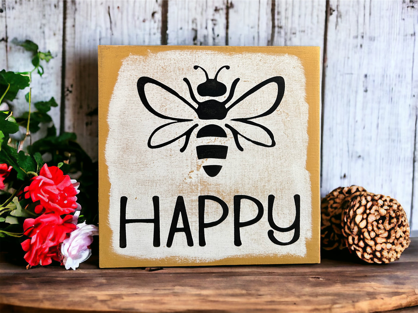 Bee - Rustic Wood Shelf Sitters
