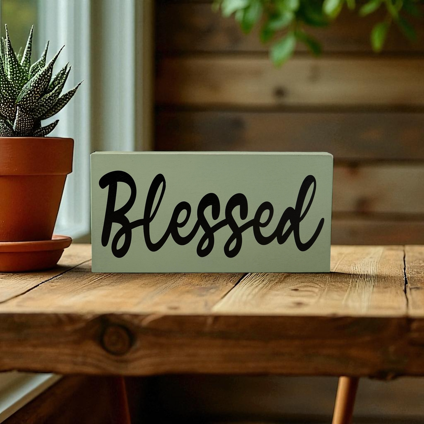 Blessed - Rustic Shelf Sitter