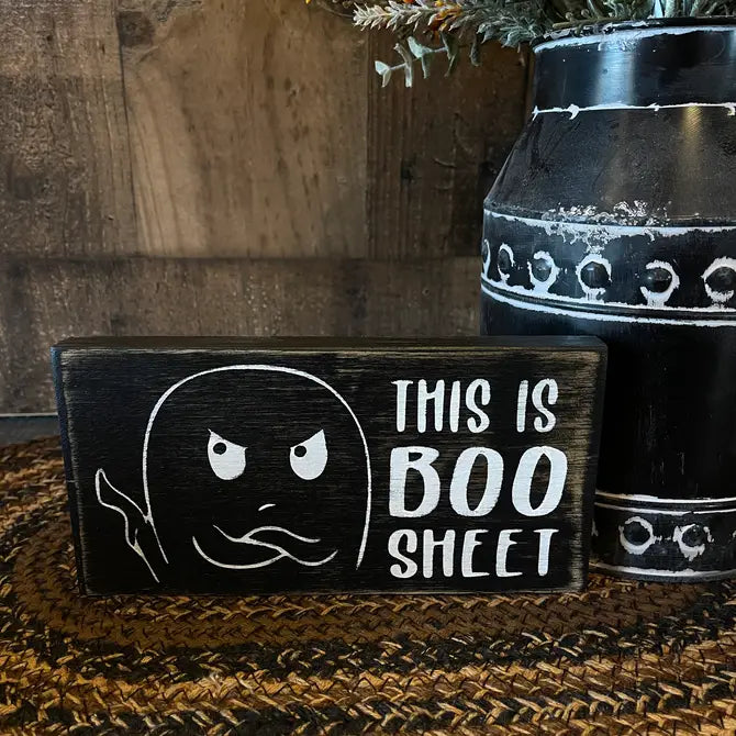 Boo Sheet - Rustic Halloween Shelf Sitter