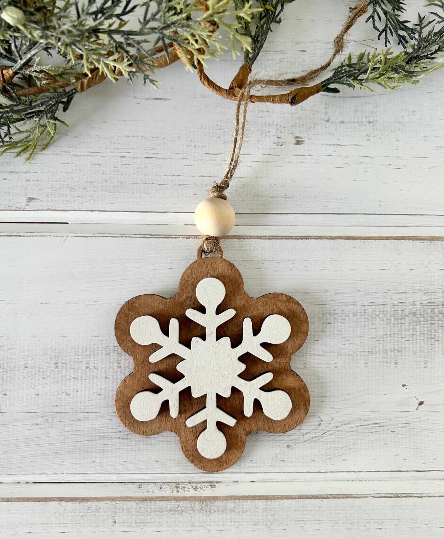 wood snowflake ornament