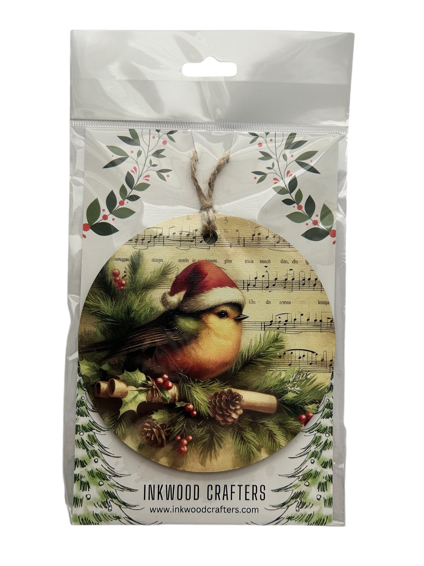 Christmas Bird - Wood Holiday Ornament