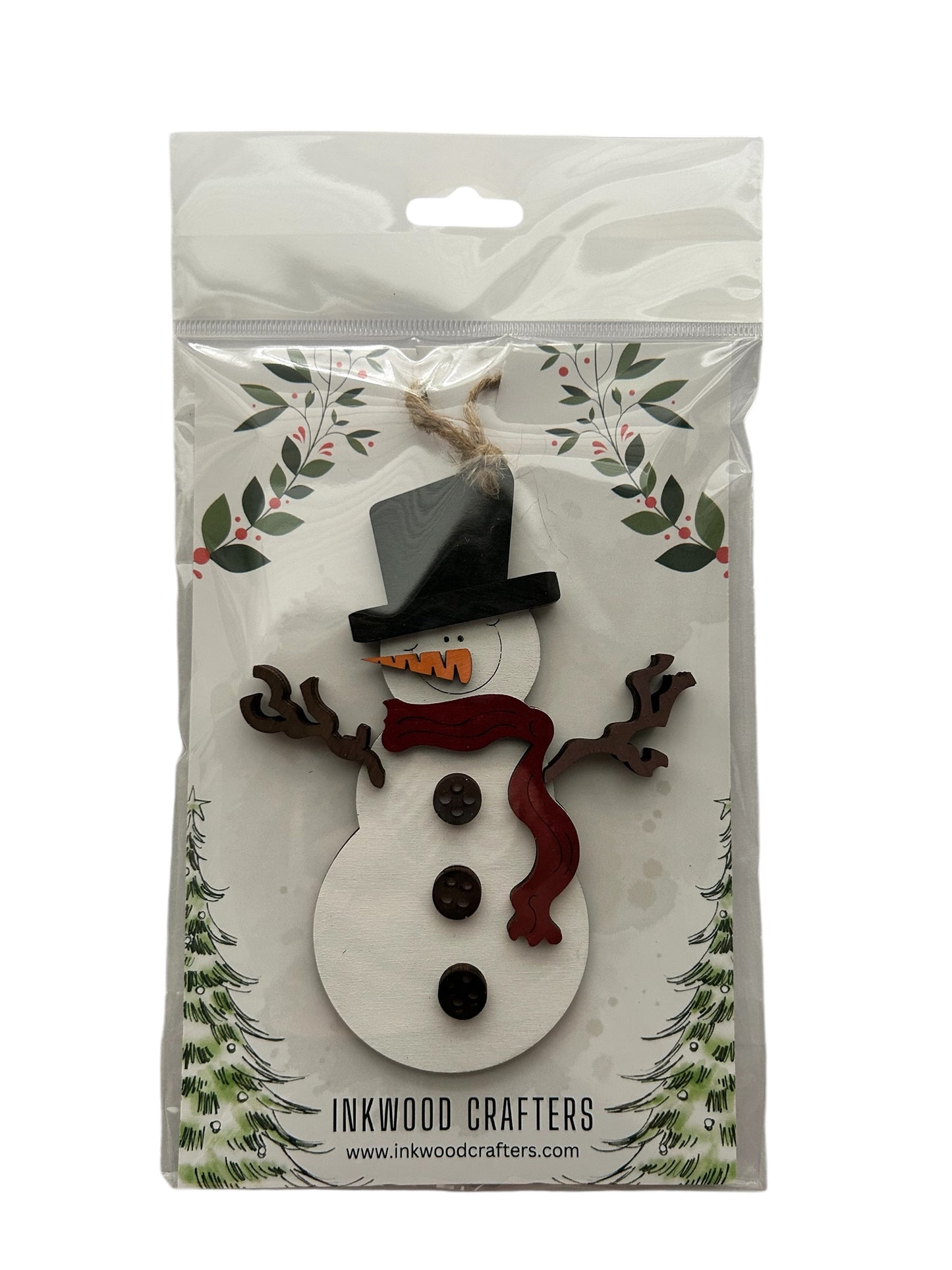 Snowman- Layered Wood Christmas Ornament