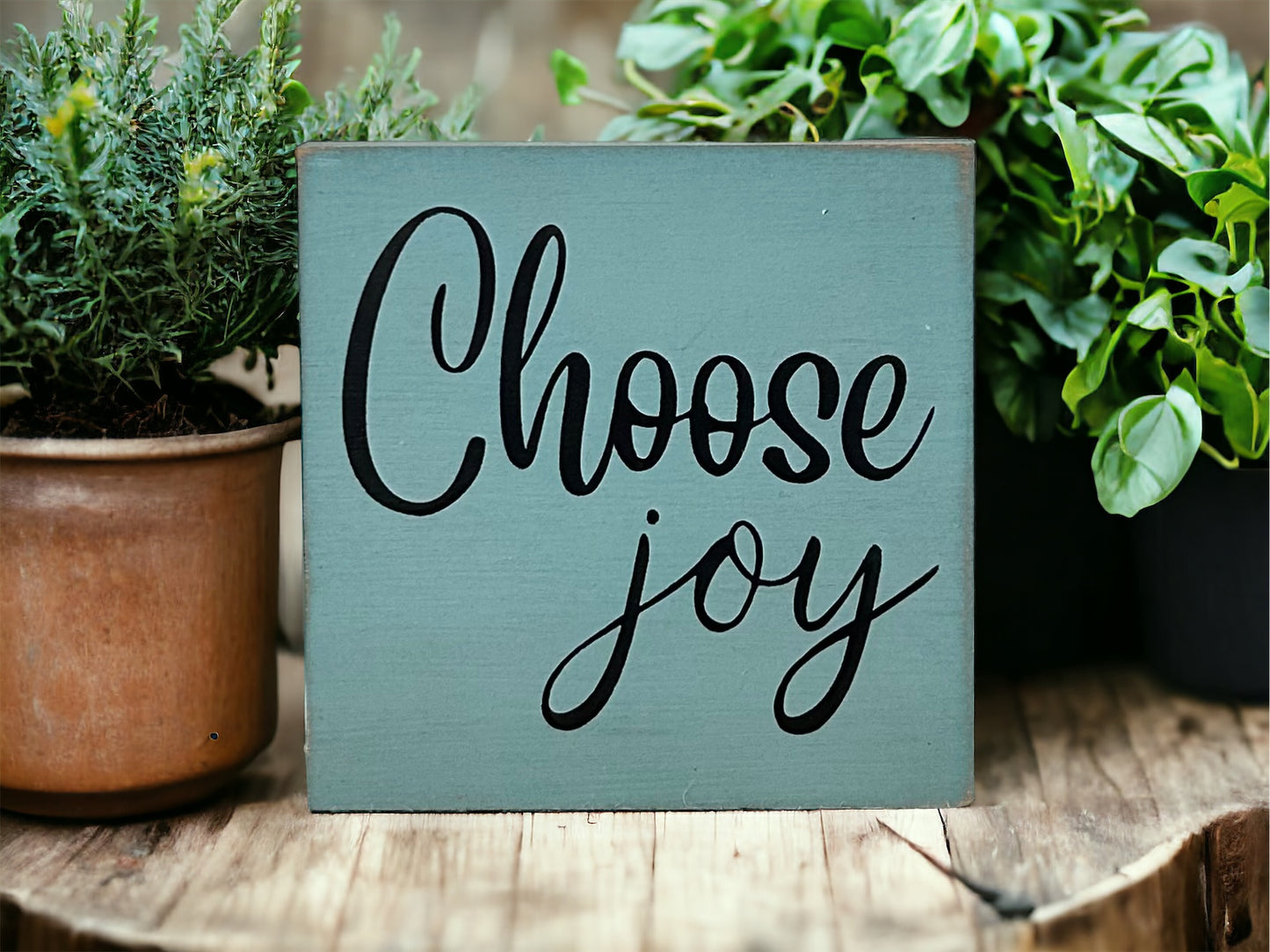 Choose Joy - Rustic Wood Shelf Sitter