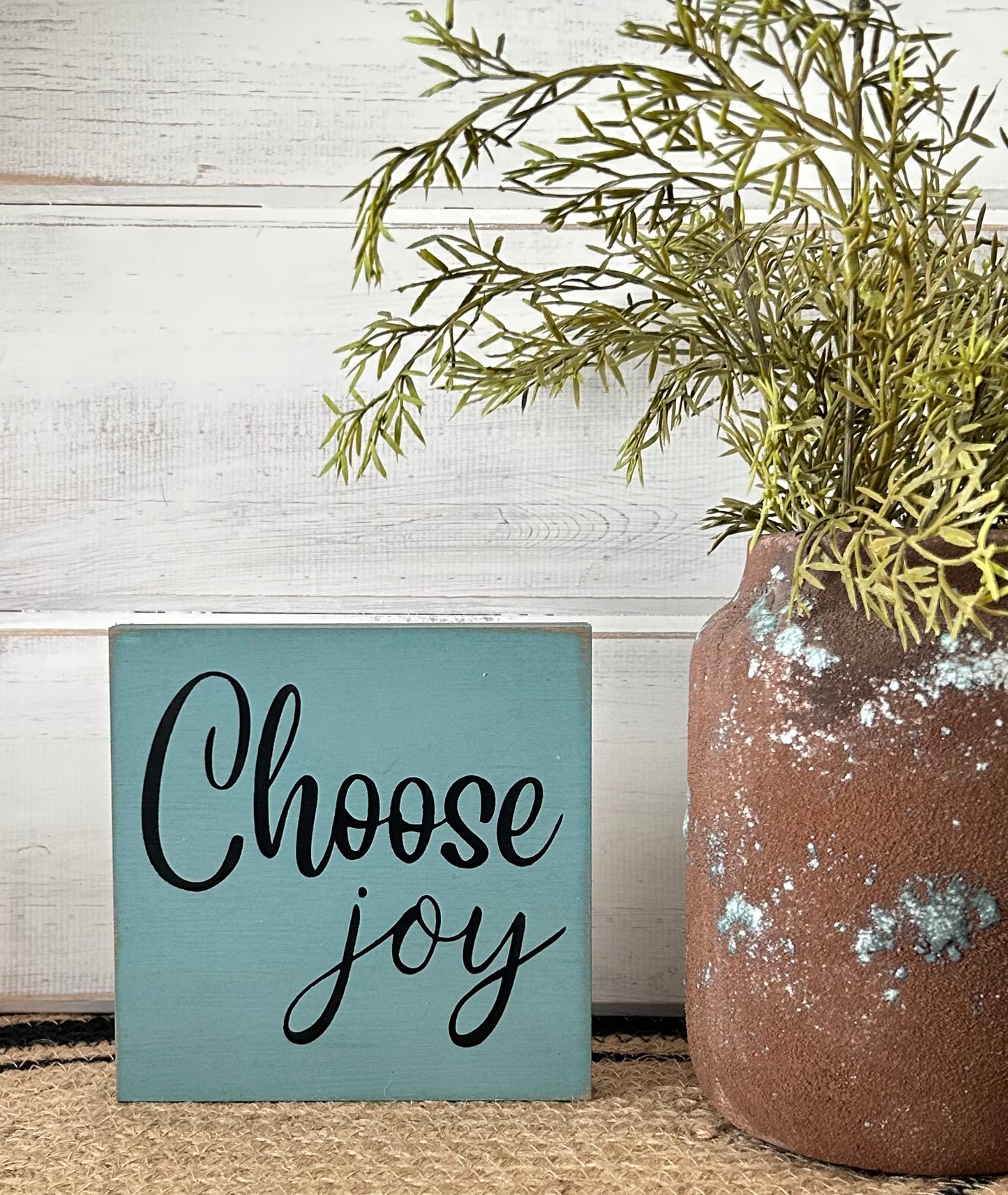 Choose Joy - Rustic Wood Shelf Sitter