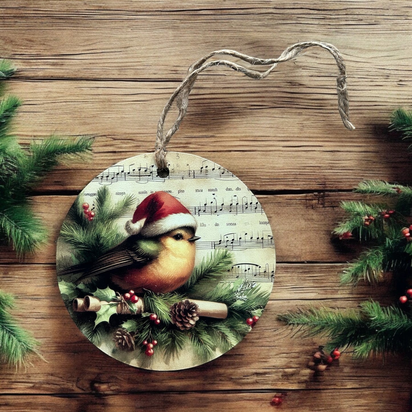 Christmas Bird - Wood Holiday Ornament