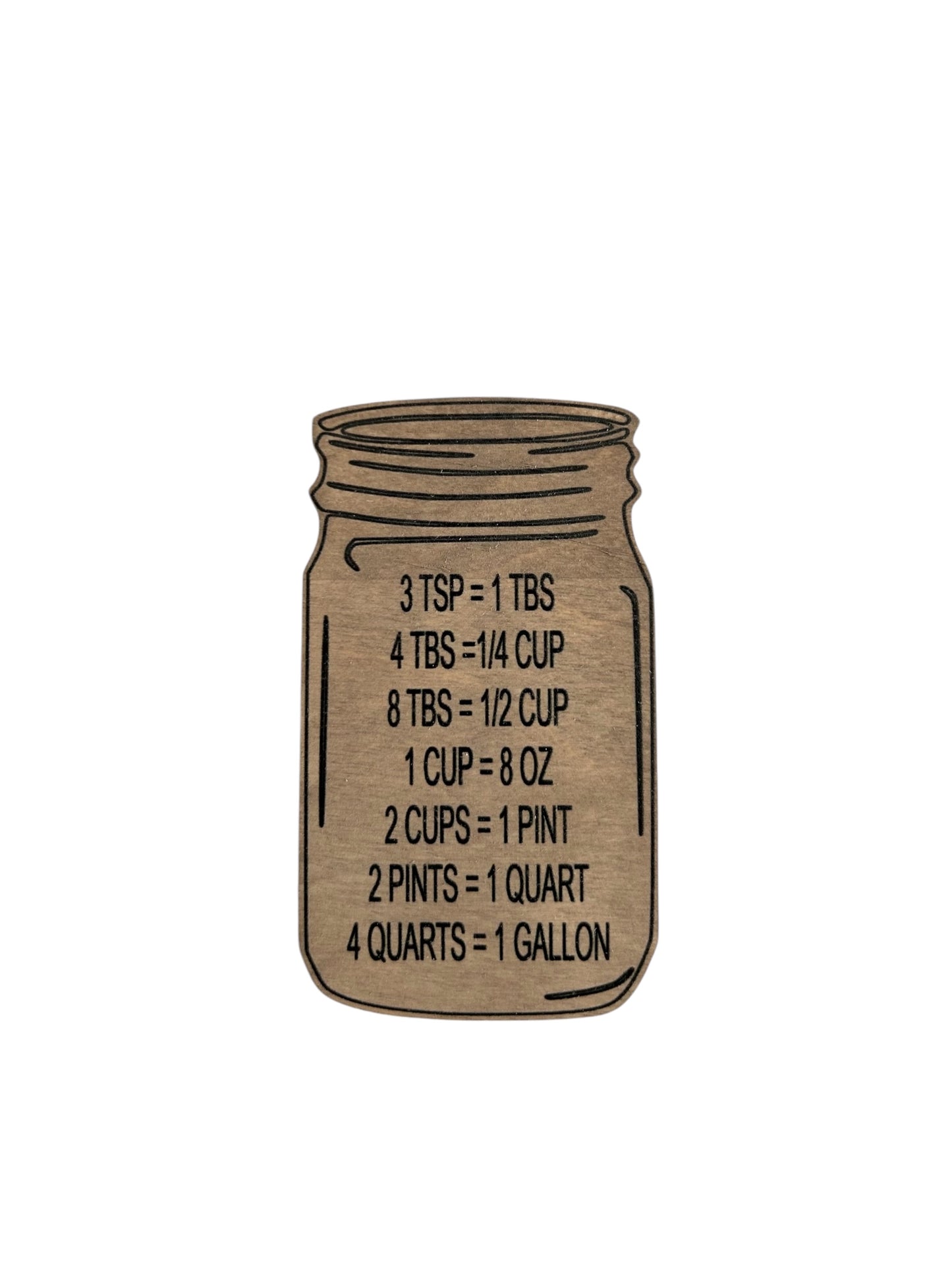 Mason Jar Kitchen Measurements Conversion Chart-Wood Magnet