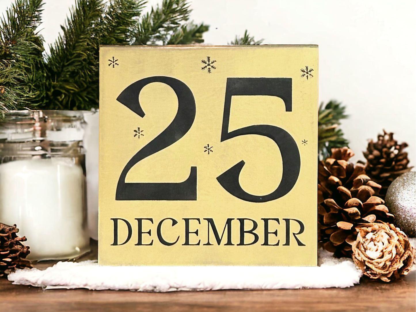 December 25 - Rustic Wood Holiday Shelf Sitter