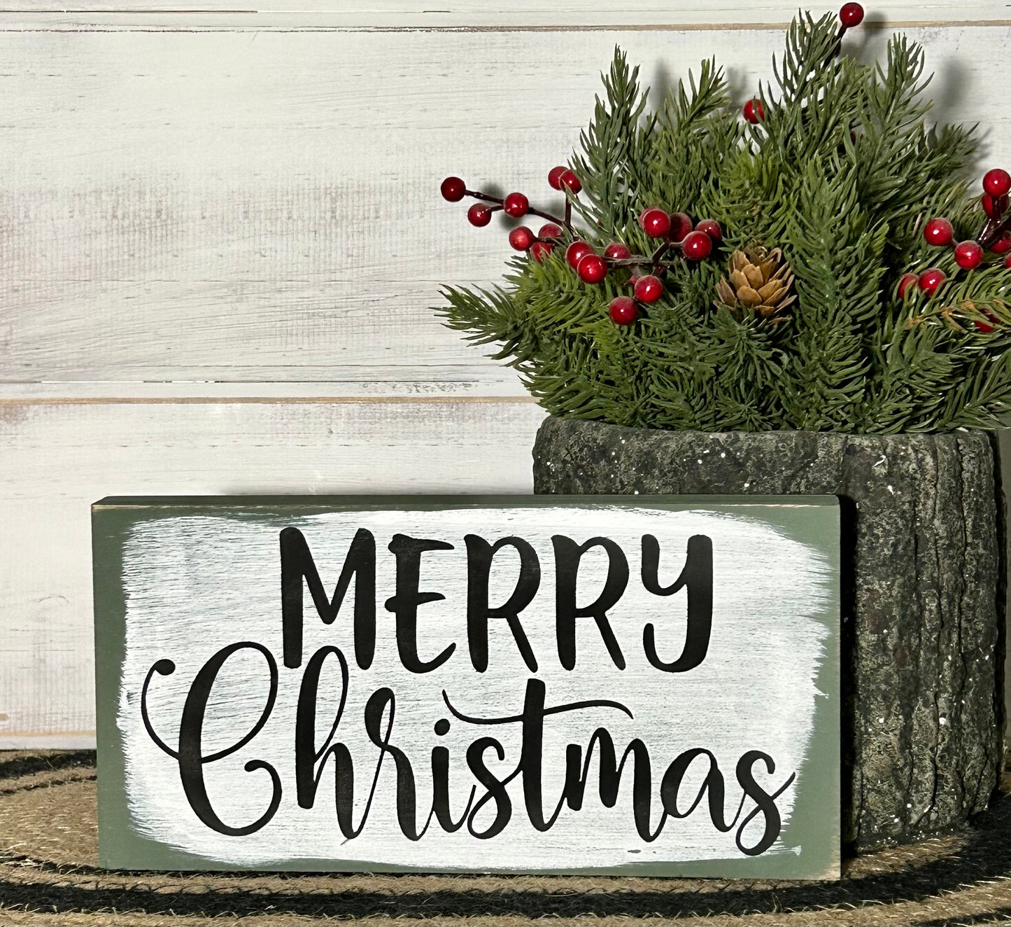 Merry Christmas - Holiday Wood Shelf Sitter