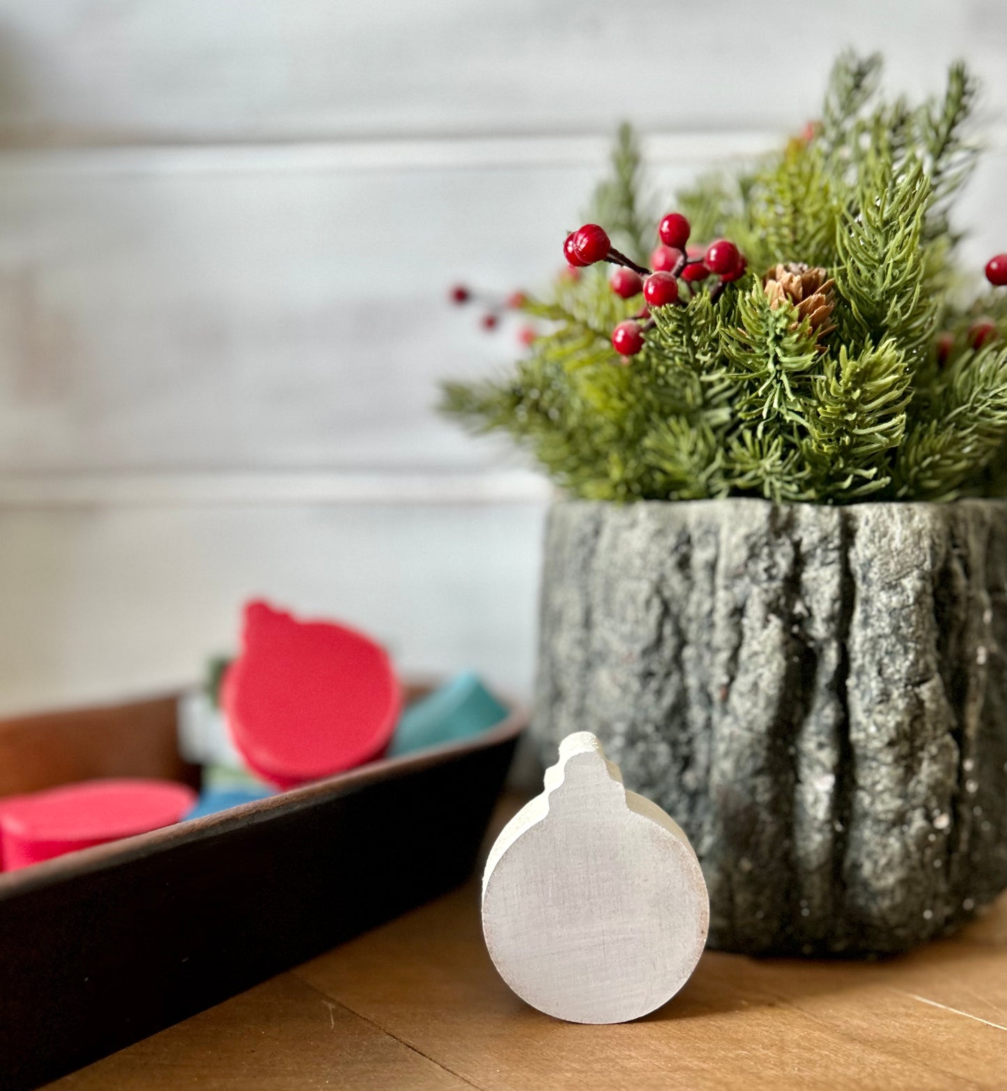 Small round wood ornament