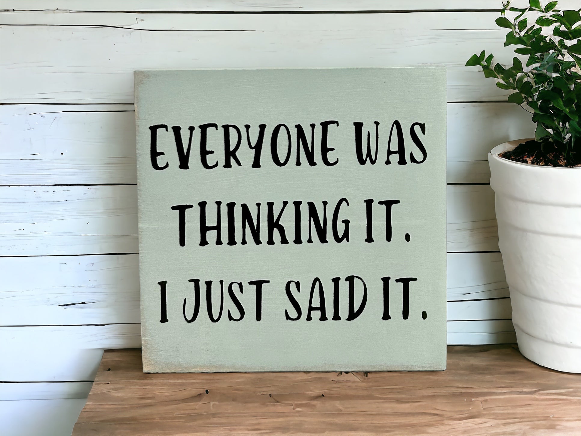 "I just said it" wood sign