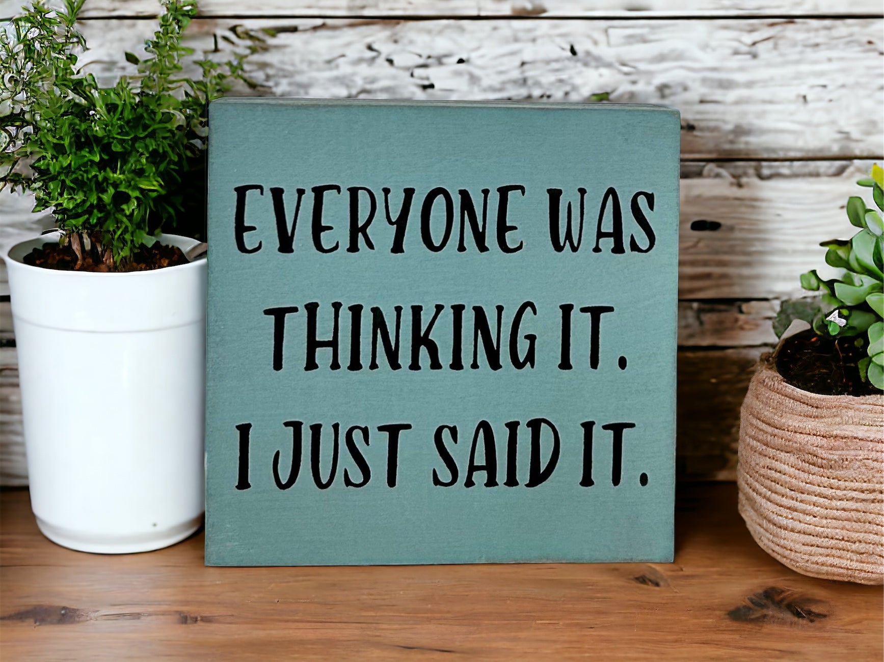 "I just said it" wood sign