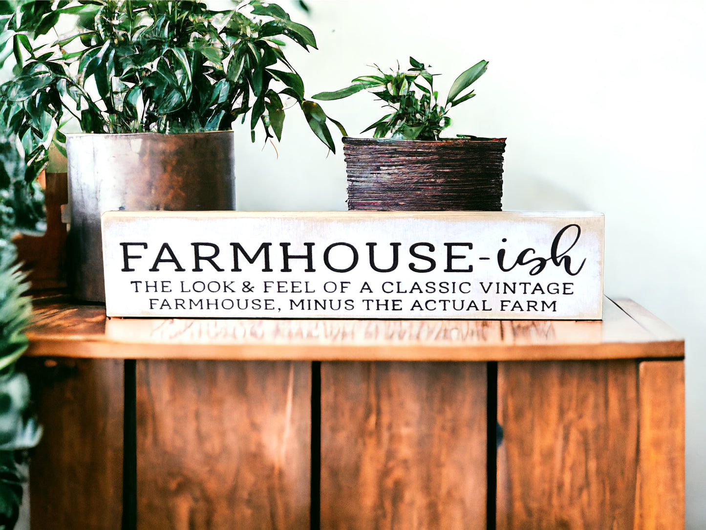 Farmhouse-ish Rustic Wood Shelf Sitter