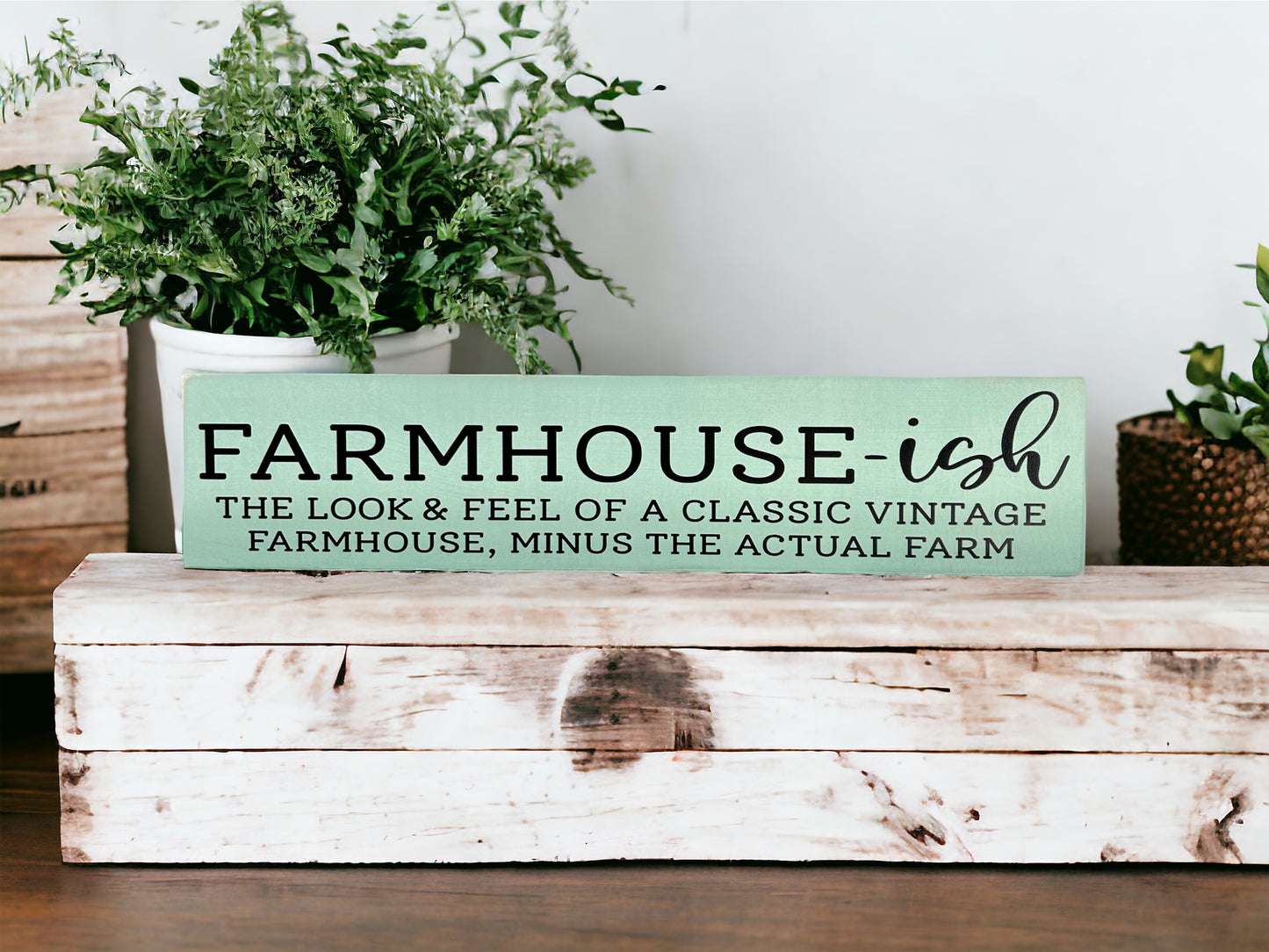 Farmhouse-ish Rustic Wood Shelf Sitter