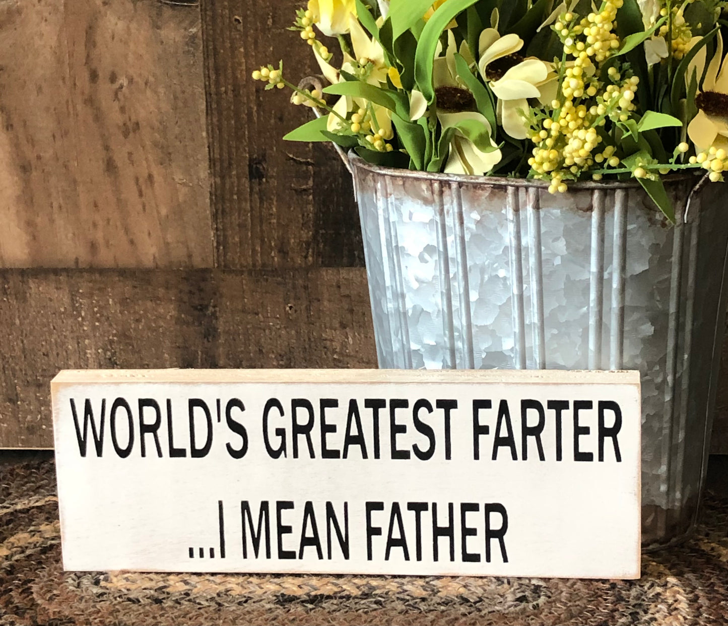 World's Greatest Farter - Rustic Wood Shelf Sitter