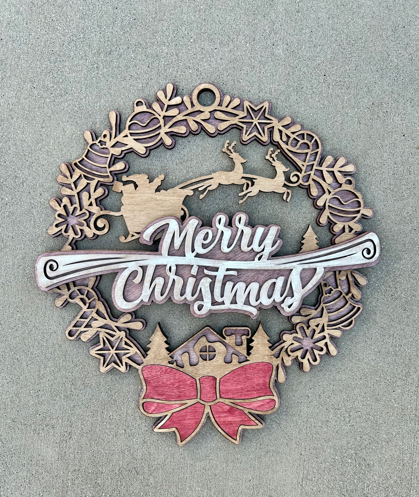 Merry Christmas Wood Door Hanger