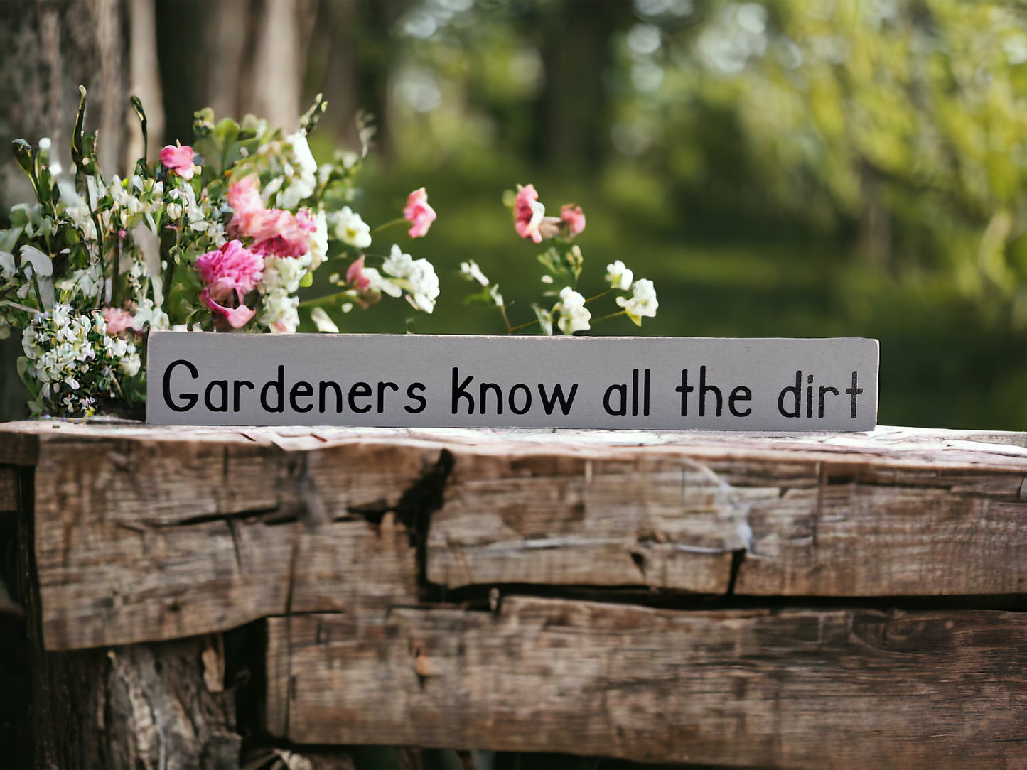 Gardeners Know All the Dirt - Wood Spring Shelf Sitter