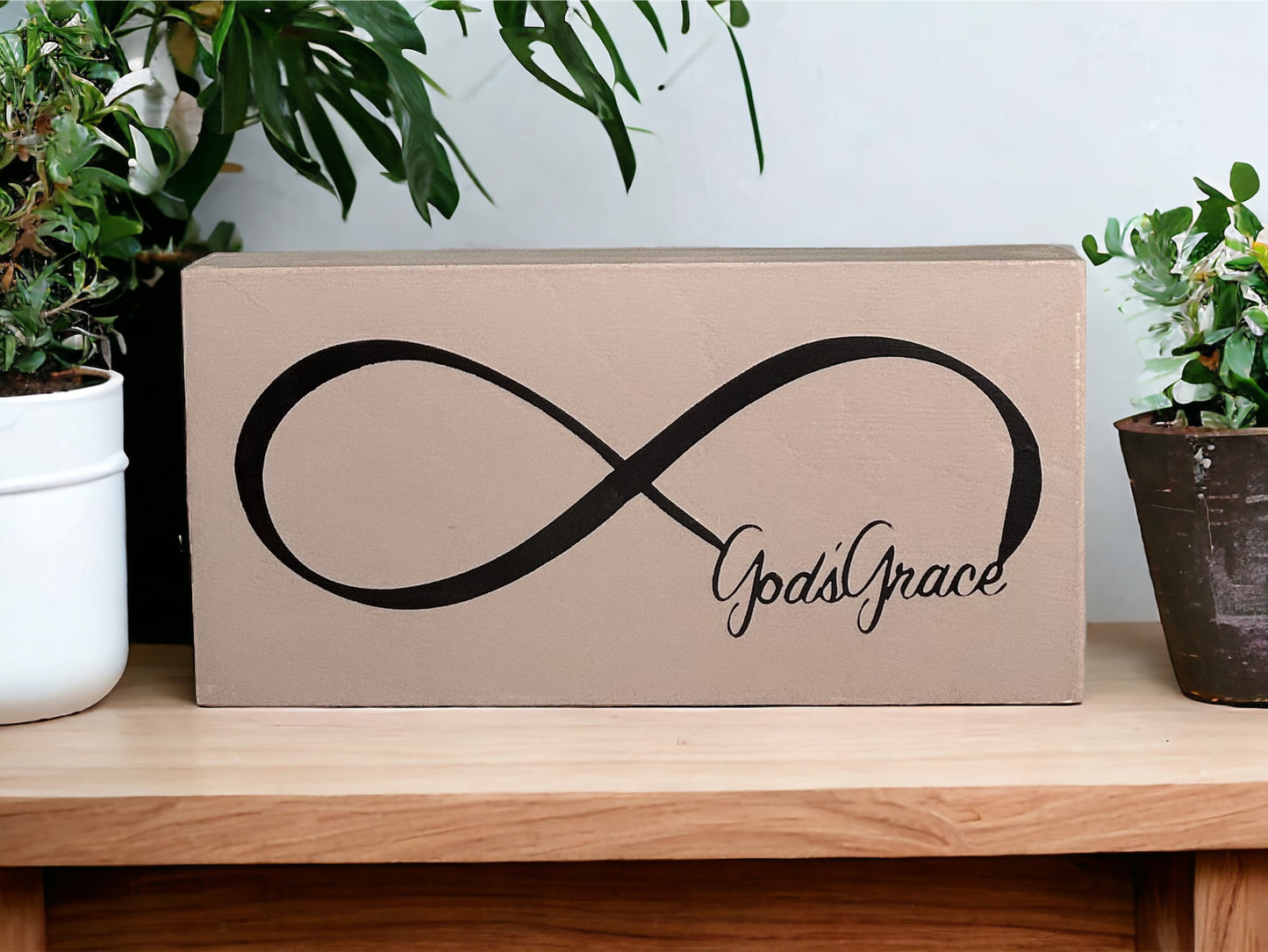 God's Grace - Rustic Wood Shelf Sitter